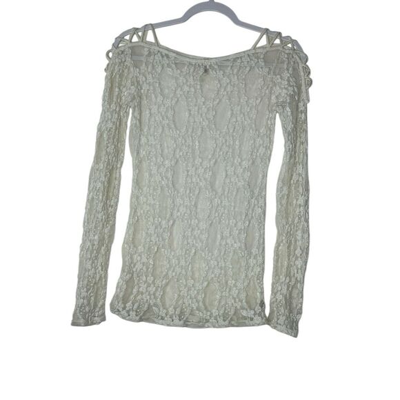 Free People Tops - Free People Intimately Top Women Small White Lace Long‎ Sleeve Bodycon Coquette